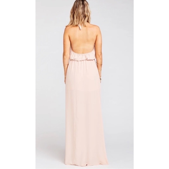Show Me Your MuMu Heather Halter Dress in Dusty Blush Bridesmaid Size Large - Picture 3 of 12